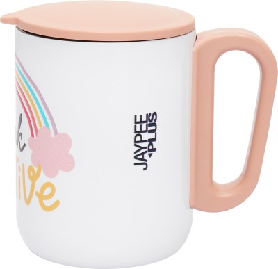 Jaypee Plus Joy Think Positive with Handle & Silicon Seal Lid for Gifting and Multi Use Stainless Steel Coffee Mug(180 ml)