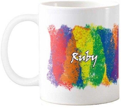 GNS Multicolor Rainbow Self Name gift for Ruby sl 005 Ceramic Coffee Mug(325 ml)