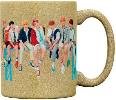 Elegaci Gifts Bts Coffee-MUG-035-GOLDEN Ceramic Coffee Mug(320 ml)