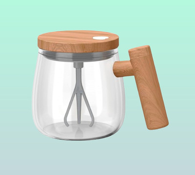 Myrnix Quick Stir Cappuccino Travel – Easy Mix Tumbler Glass Coffee Mug(400 ml)