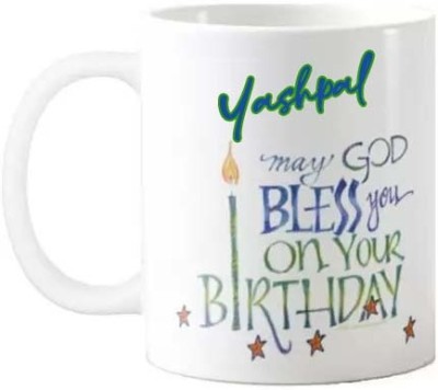 Exocticaa Happy Birthday Gift for Yashpal HBD Quote 096 Ceramic Coffee Mug(325 ml)