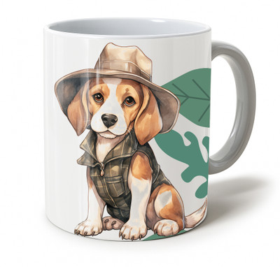 Vihaan Fashions A Dog Will Teach You Quote Printed Ceramic Coffee Mug(350 ml)