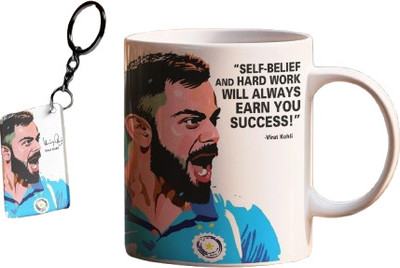 TheWhoop Virat Kohli With Quotes Gift Printed Ceramic/Cup Ceramic Coffee Mug(350 ml)