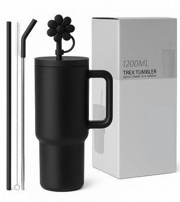 Mirae Stainless Steel Tumbler with Straw And Handle Stainless Steel Tumbler(1200 ml)