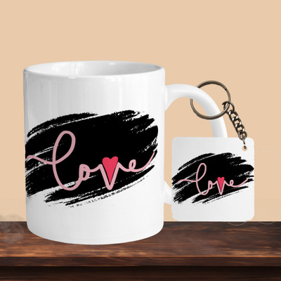 Hunter Studio 101_Love 02 R-S Ceramic Coffee Mug(330 ml, Pack of 2)