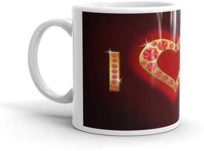 ADRON I Love You Printed Coffee Ceramic Coffee Mug(330 ml)