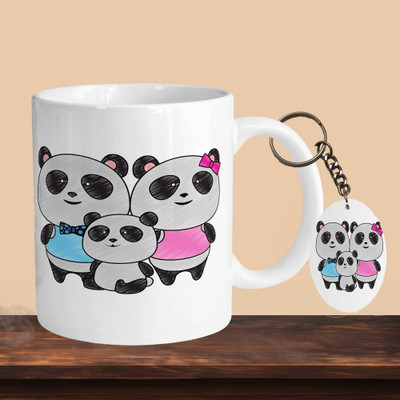 Print Ginnie 101_Panda Family R-O Ceramic Coffee Mug(325 ml)