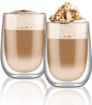Baskety Glass Coffees - 180ml Double Walled Insulated, 180ml Set of 2 i11 Glass Coffee Mug(180 ml, Pack of 2)