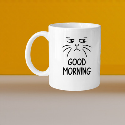 VM MALL 101_VM Meow Cat L-R Ceramic Coffee Mug(330 ml)