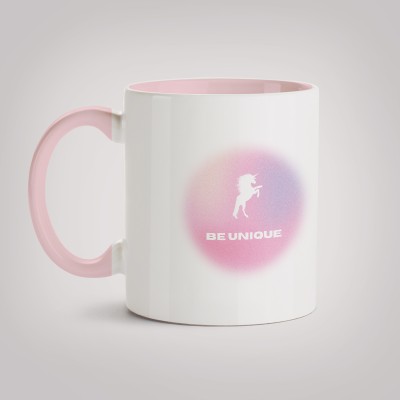 MOTIVATE BOX Ceramic Light Pink Inner Colour Coffee printed design Be Unique Ceramic Coffee Mug(330 ml)