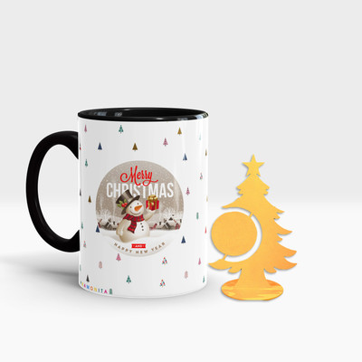 Fifth and Moon C-BLK-TREE-82 Ceramic Coffee Mug(320 ml, Pack of 2)