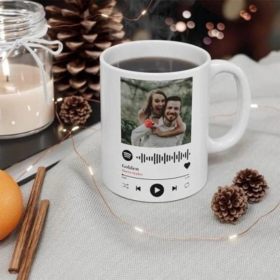 RichChoice Spotify Scannable Fully Customised with Custom Picture & Song|Coffee|Best Gift for Friends, Boy Friends, Girl Friends, Anniversary, Birthday, Valentine Day |330 ML Ceramic Coffee Mug(330 ml)