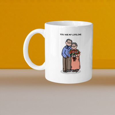 Hunter Studio 101_Perfect for Coffee and Tea - Single Pack VM You Are My Lifeline L Ceramic Coffee Mug(328 ml)