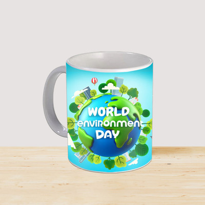 PaMeG World Environment Day Quote Printed Coffee (Ceramic/325ml) WEDMU-08 Ceramic Coffee Mug(325 ml)