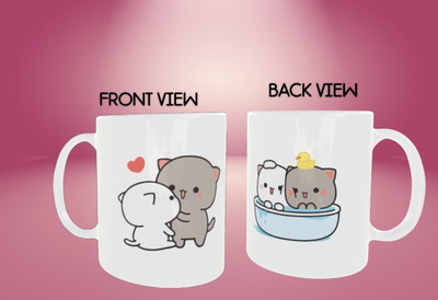 soanstar Buggu & Duddu Cute Cartoon Printed Ceramic Ceramic Coffee Mug(325 ml)