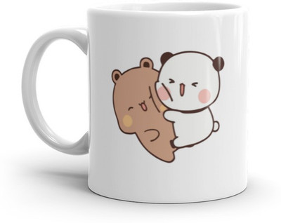 Mr UVD Bubu Teddy Jump on Dudu Teddy Face Ceramic Coffee Mug(350 ml)
