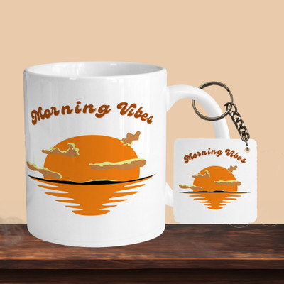 Print Ginnie 101_Morning Vibes R-S Ceramic Coffee Mug(325 ml)