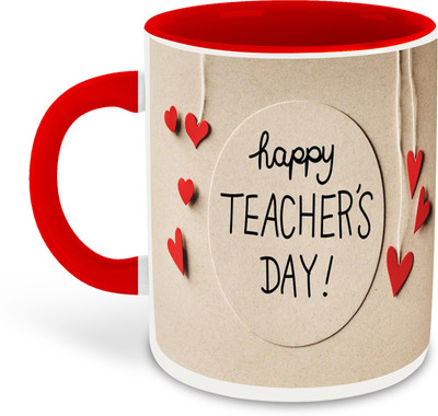 FLEXERSTYLE NEW2025-Teachers Day Printed Red Coffee - D23 Ceramic Coffee Mug(325 ml)