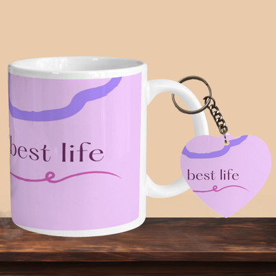 Hunter Studio 101_Living My Best Life R-H Ceramic Coffee Mug(330 ml, Pack of 2)