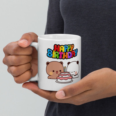 Mr UVD Bubu Dudu Enjoying Colorfull Birthday Balloon. Ceramic Coffee Mug(350 ml)