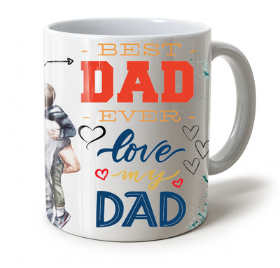 Vihaan Fashions Super Dad I Love You Affirmation Printed Ceramic Coffee Mug(350 ml)