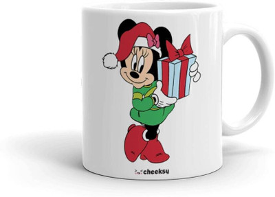 Mr UVD Minnie Mouse With Gift Box in Winter Uniform_MUGG Ceramic Coffee Mug(350 ml)