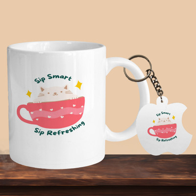 VM MALL 101_Sip Smart Sip Refershing R-A Ceramic Coffee Mug(330 ml)
