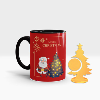Fifth and Moon C-BLK-TREE-57 Ceramic Coffee Mug(320 ml, Pack of 2)