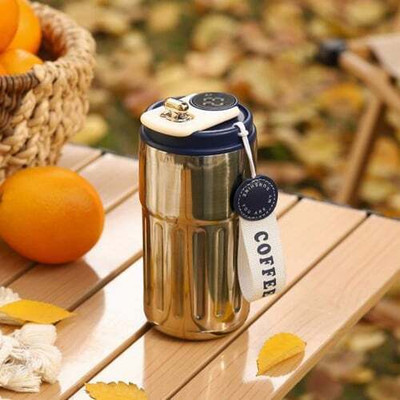 VDNSI Insulated Coffee Travel with Touch Screen Digital Temperature Display Flask Stainless Steel Coffee Mug(460 ml)