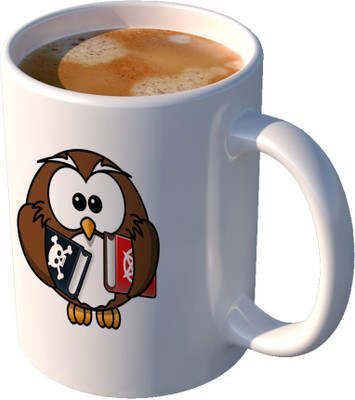 CHARMING Owl With Book Quote Printed Ceramic. Ceramic Coffee Mug(350 ml)