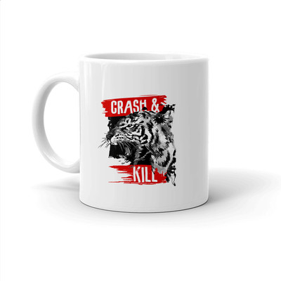 Clapcart CRASH & KILL Printer Designer Coffee Ceramic Coffee Mug(325 ml)