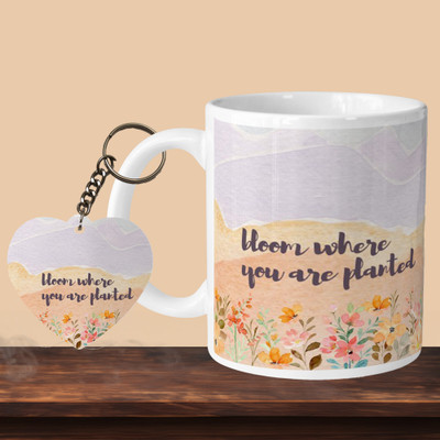 VM MALL 101_Bloom Where You L-H Ceramic Coffee Mug(330 ml)
