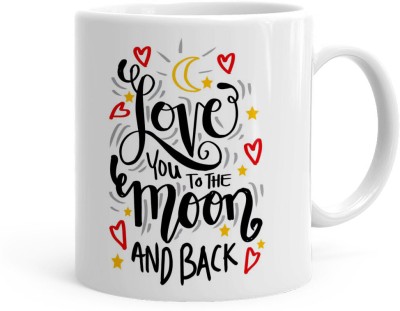 Kesri Gifts Love You To The Moon & Back Printed Valentines Day Gift(Luv25-009) Ceramic Coffee Mug(325 ml)