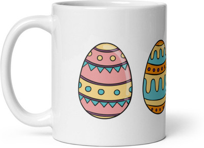 Cheeksy Eggs Design Pattern Ceramic Coffee Mug(350 ml)