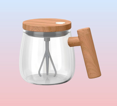 juggaris Rapid Stir Coffee – One-Touch Mix Tumbler Glass Coffee Mug(400 ml)