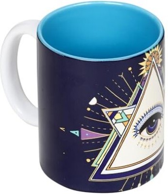 KOLOROBIA Illuminati Evil Eye Dual Tone Ceramic Coffee Mug(325 ml)