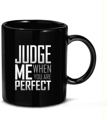 Majesticmugs Majestics Positive Life Quote Glossy Finish Black Ceramic Coffee Mug(350 ml)