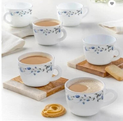 BOROSIL 6N 14CL HELENA DESIGN CUPS SET Opalware Coffee Mug(140 ml, Pack of 6)