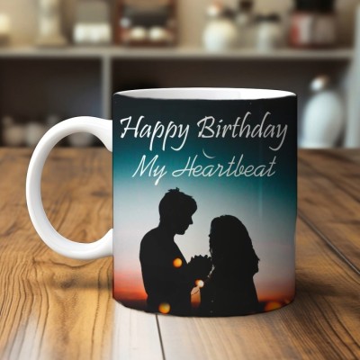 Mahakaal happy birthday my sweet heart photo printed mug Ceramic Coffee Mug(300 ml)