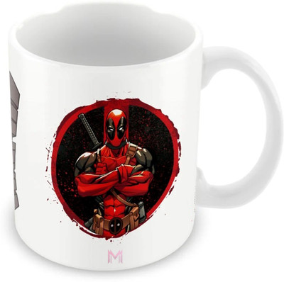 MaddockCorp Deadpool Printed White Ceramic Coffee Mug(350 ml)