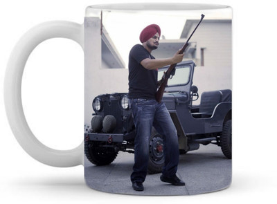 Manorath white special mug for sidhu moosewala pic printed mug Ceramic Coffee Mug(345 ml)