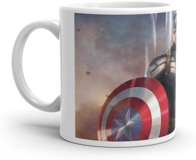 Mr UVD Captain America Design Graphical Printed Premium Quality_MUGG Ceramic Coffee Mug(350 ml)