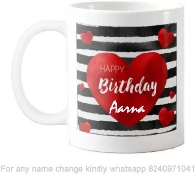 GNS Romantic Happy Birthday Gift for Aarushi Love theme Message 066 Ceramic Coffee Mug(325 ml)