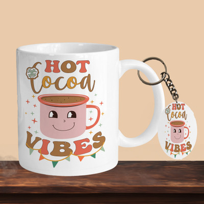VMSHOPPINGMART 101_Hot Cocoa Vibes R-O Ceramic Coffee Mug(330 ml, Pack of 2)
