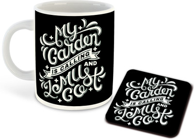 RADANYA PACK 2_Gardening4-CM-1537 Ceramic Coffee Mug(352 ml, Pack of 2)
