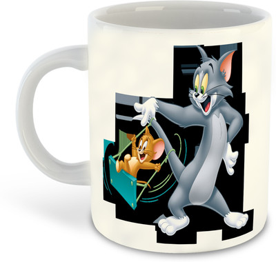 FLEXERSTYLE NEW2025-Tom & Jerry Printed White Coffee - D14 Ceramic Coffee Mug(325 ml)