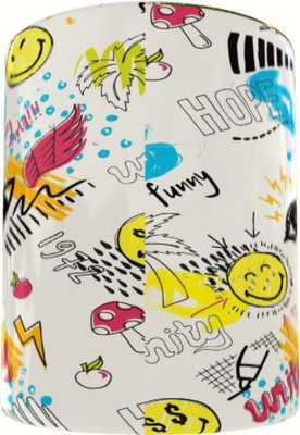 free ways Beautiful Smily and Unity Printed Ceramic Coffee Mug(320 ml)