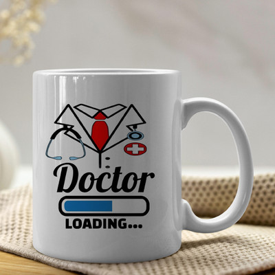 MBA GIFT WALA Doctor Loading Theme Printed Cup | Best Gift for Doctors | Premium Quality Ceramic Coffee Mug(330 ml)
