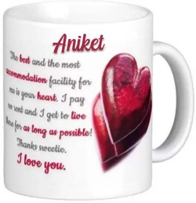 GNS Romantic Gift for Aniket I Love You 085 Ceramic Coffee Mug(325 ml)