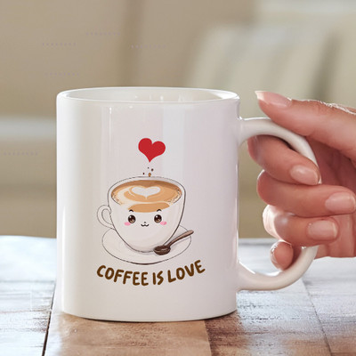 GiftsGlow Ceramic White mug pack of 1 Customized designs_MKH273 Ceramic Coffee Mug(350 ml)